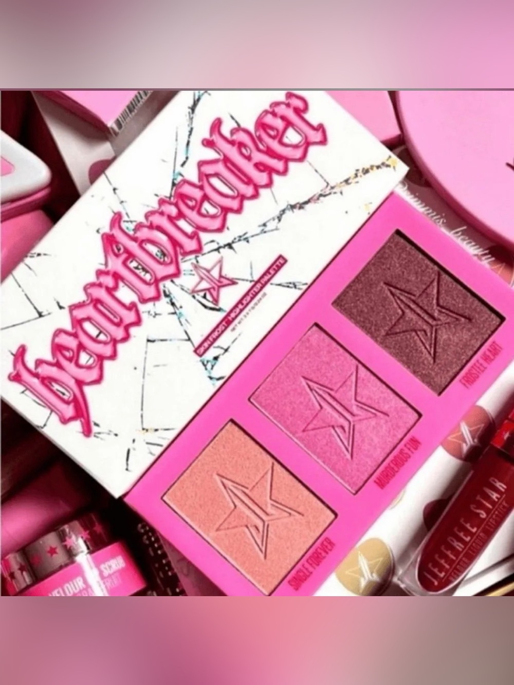 Jeffree Star Pink Highlighter Trio — Peach, Hot Pink & Rose